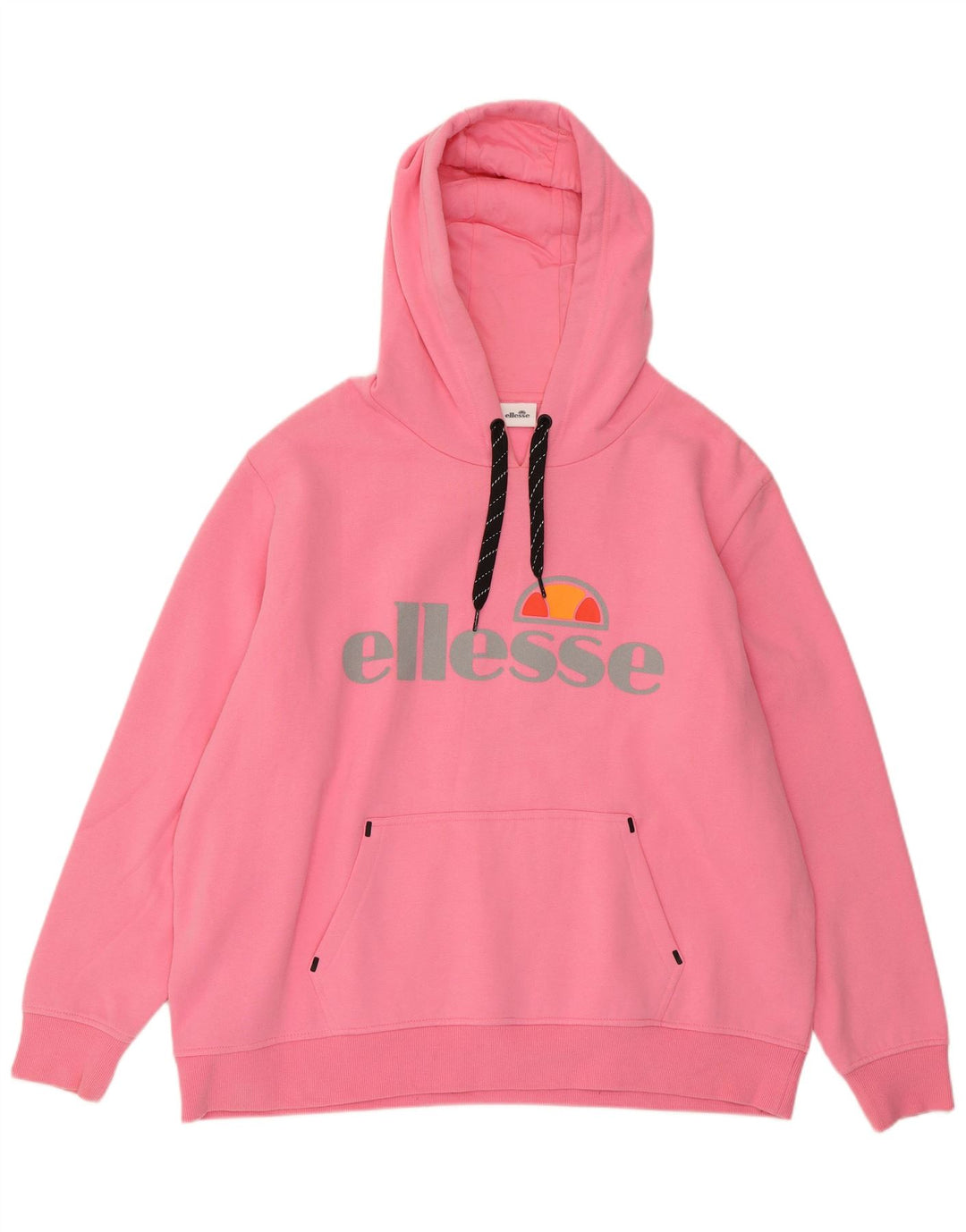 ELLESSE Suéter feminino com capuz grande e gráfico UK 22 3XL algodão rosa