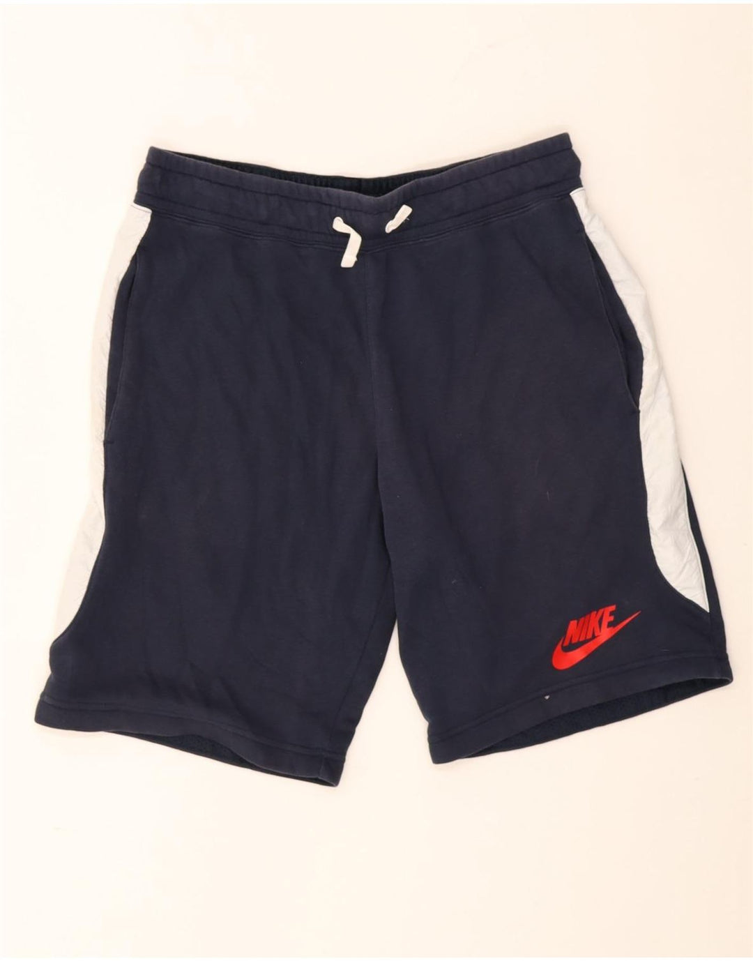 Shorts esportivos masculinos Nike médio azul marinho colorblock algodão