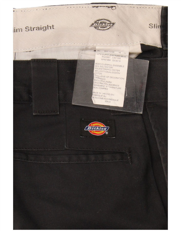 Calças Chino Masculinas Dickies Slim Straight W30 L32 Poliéster Preto