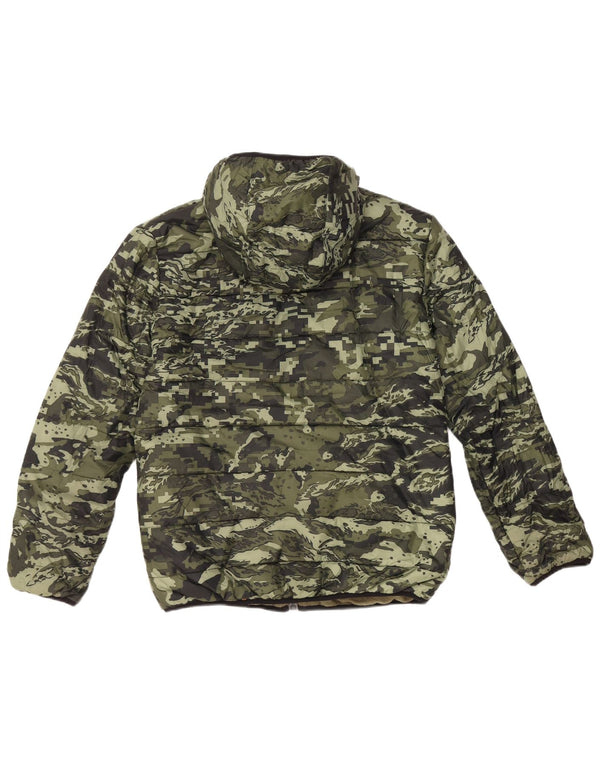 Casaco acolchoado com capuz para meninos UNDER ARMOUR 13-14 anos camuflagem cáqui