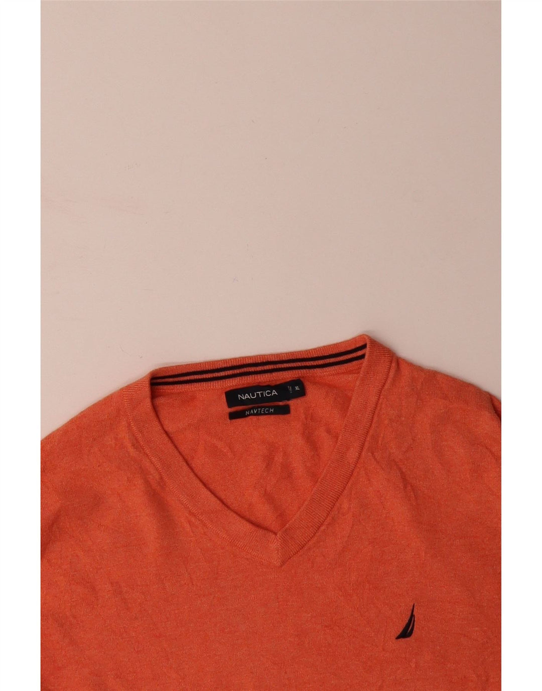 Suéter masculino NAUTICA Navtech com decote em V XL laranja