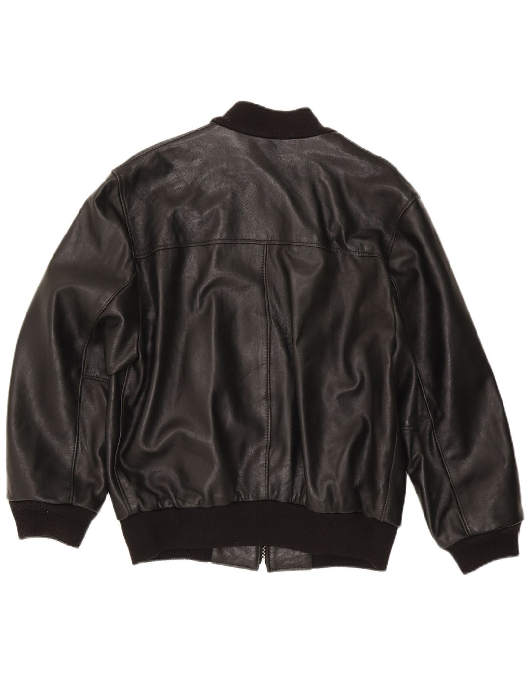 Jaqueta de couro bomber masculina vintage UK 38 média preta