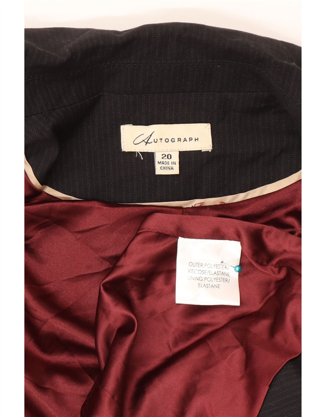 Jaqueta feminina Marks & Spencer Autograph Blazer UK 20 2XL preta listrada