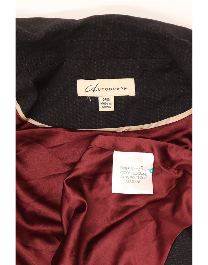 Jaqueta feminina Marks & Spencer Autograph Blazer UK 20 2XL preta listrada