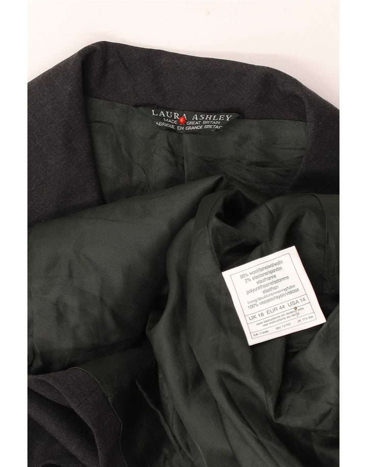 Jaqueta blazer feminina Laura Ashley com 5 botões Reino Unido 18 XL lã cinza