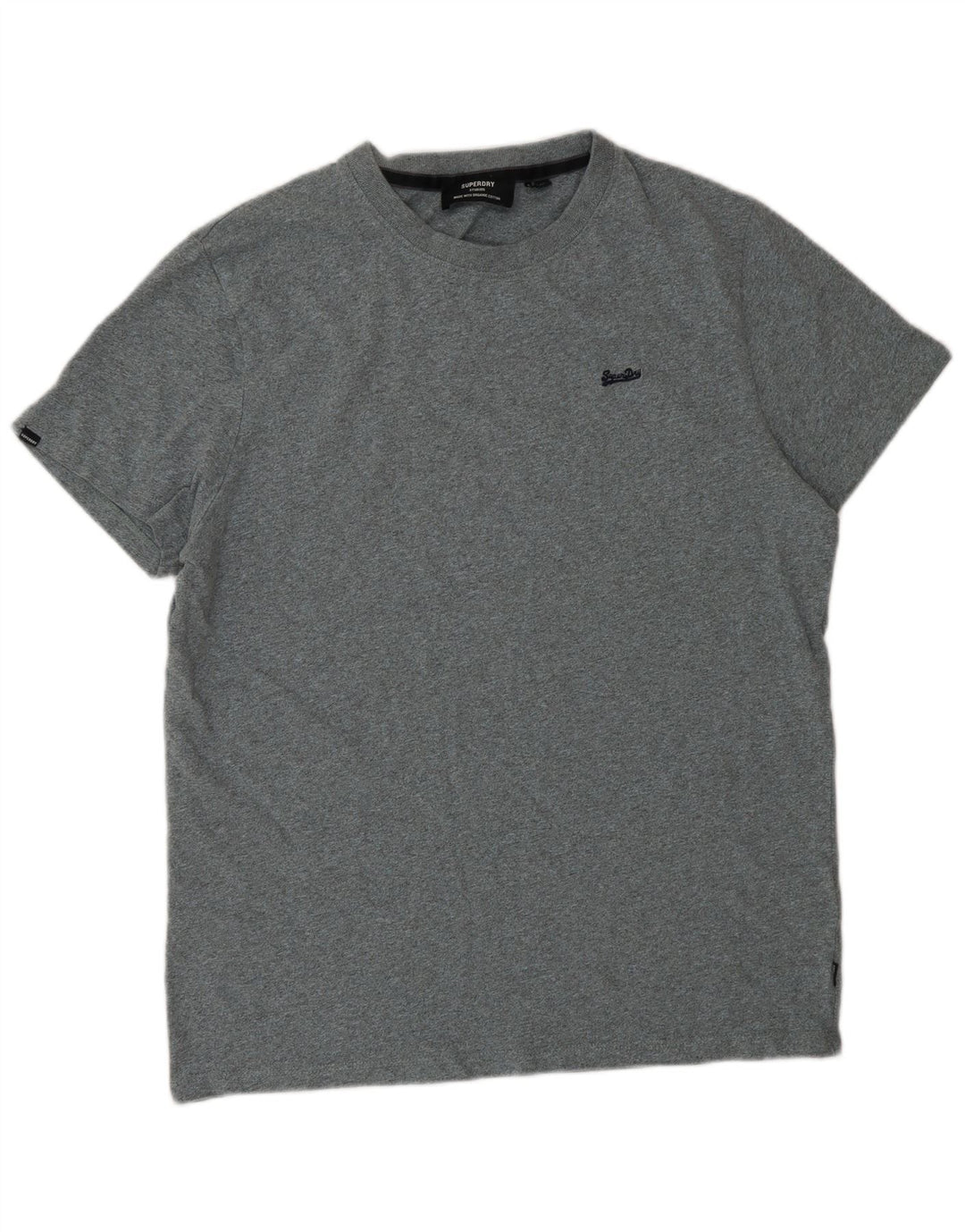 Camiseta masculina Superdry Top XL algodão manchado cinza
