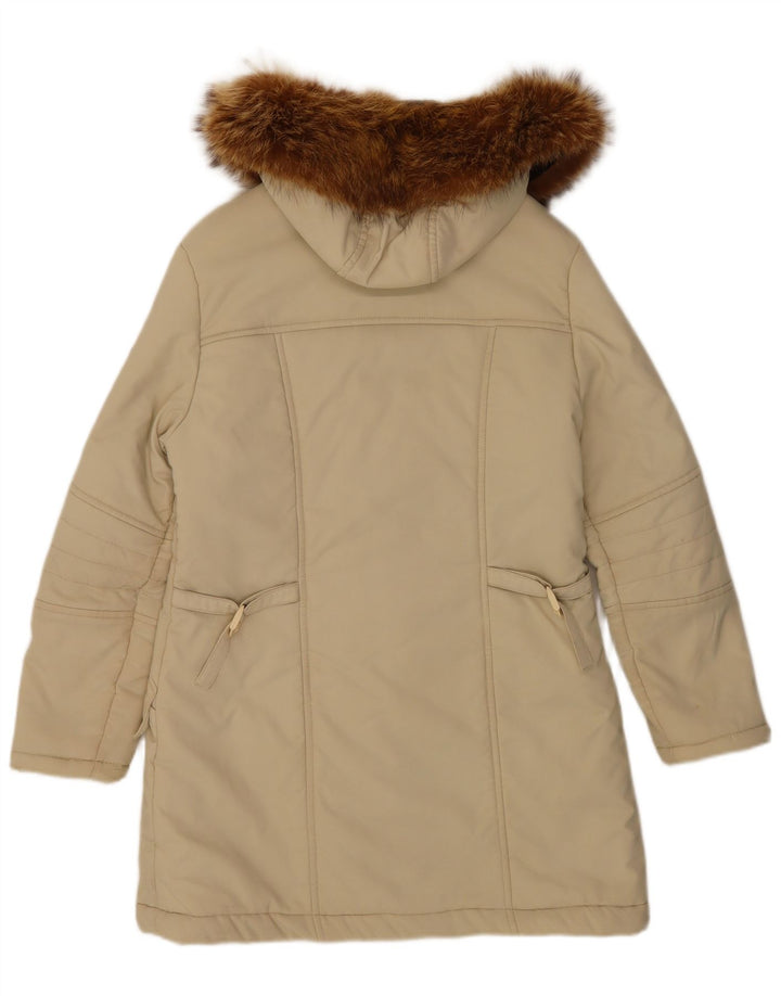 Casaco acolchoado com capuz feminino Lee UK 16 grande bege