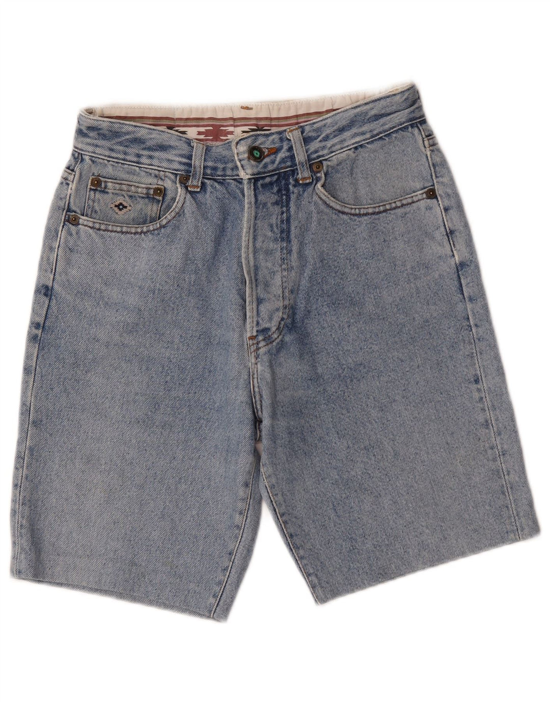 Shorts jeans feminino vintage W26 pequeno azul
