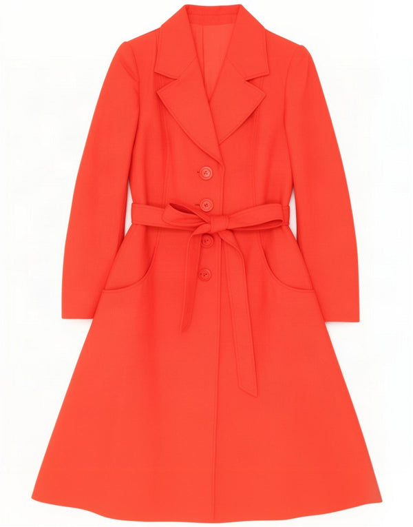 Sobretudo feminino vintage UK 12 vermelho médio