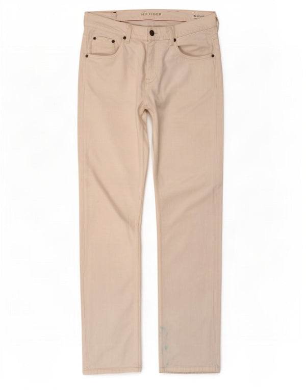 Tommy Hilfiger Masculino Hudson Slim Jeans W34 L34 Algodão Branco