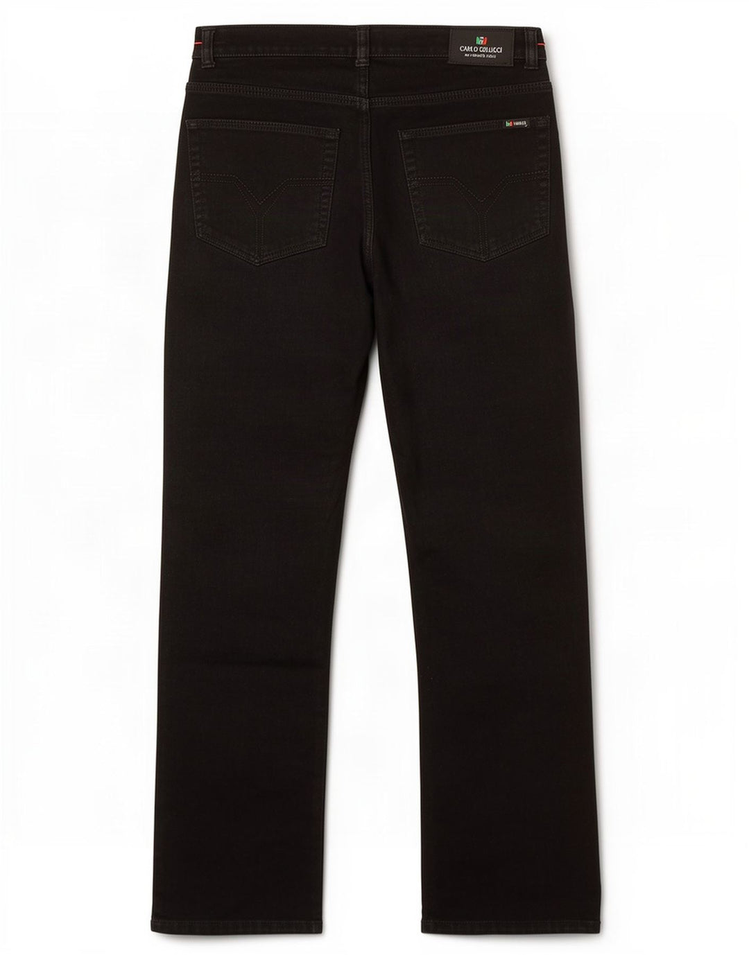 Carlo Colucci Mens Straight Jeans W34 L32 Algodão Preto