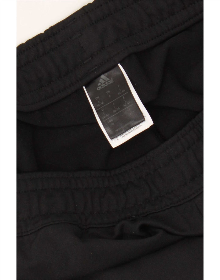 Calça de treino feminina Adidas UK 16/18 grande poliéster preto