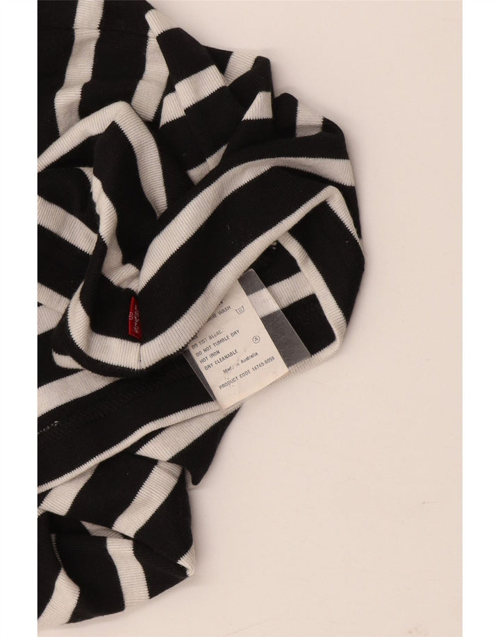 Top cropped feminino Levi's UK 8 pequeno algodão listrado preto