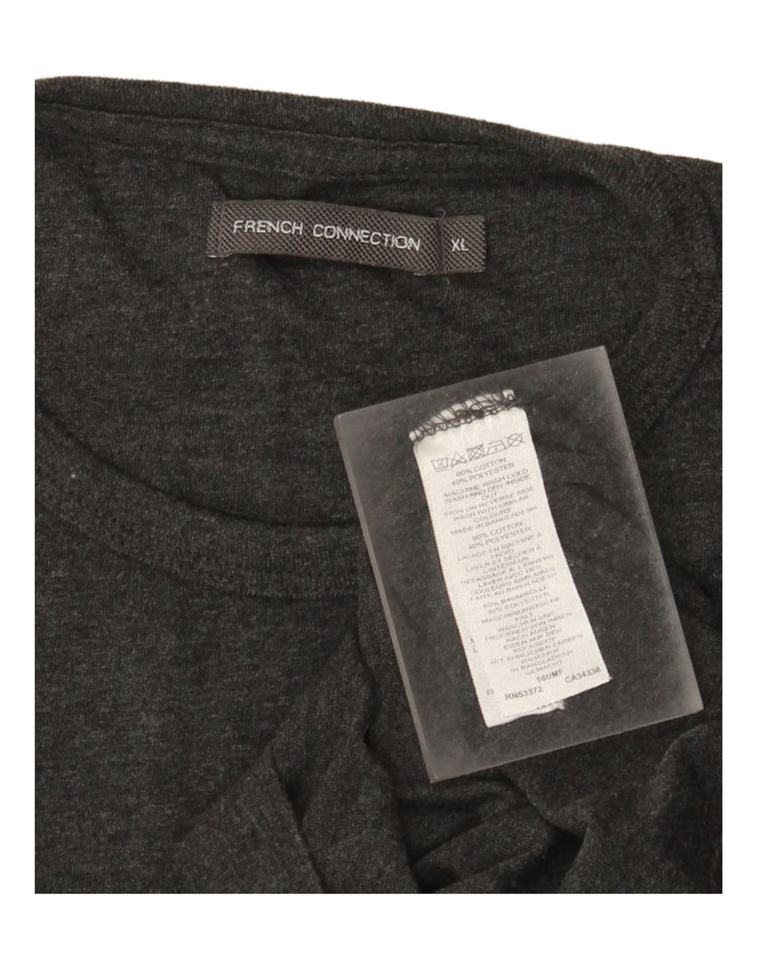 Camiseta masculina French Connection Top XL algodão cinza