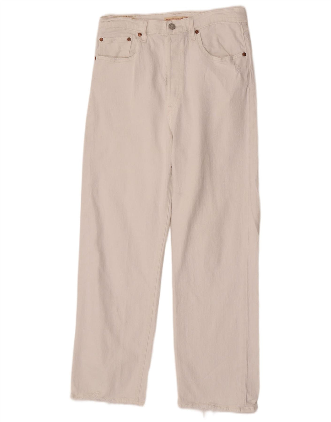 Jeans feminino Levi's Ribcage Straight W30 L29 algodão branco