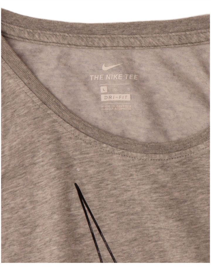 Nike Mens Dri Fit Graphic Vest Top Grande Algodão Cinza