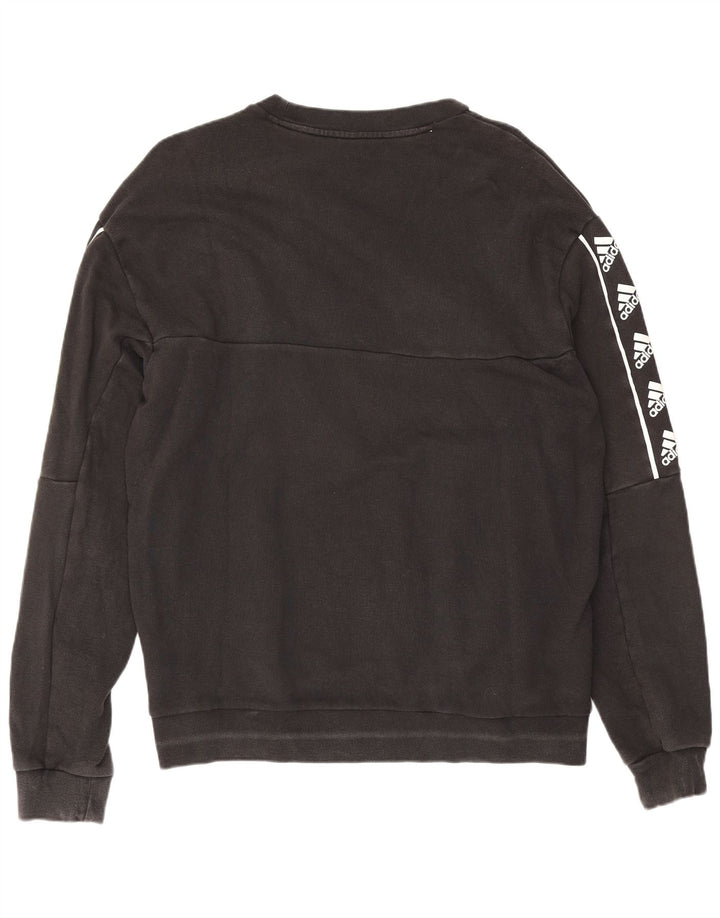 Adidas Mens Graphic Moletom Jumper Médio Algodão Preto