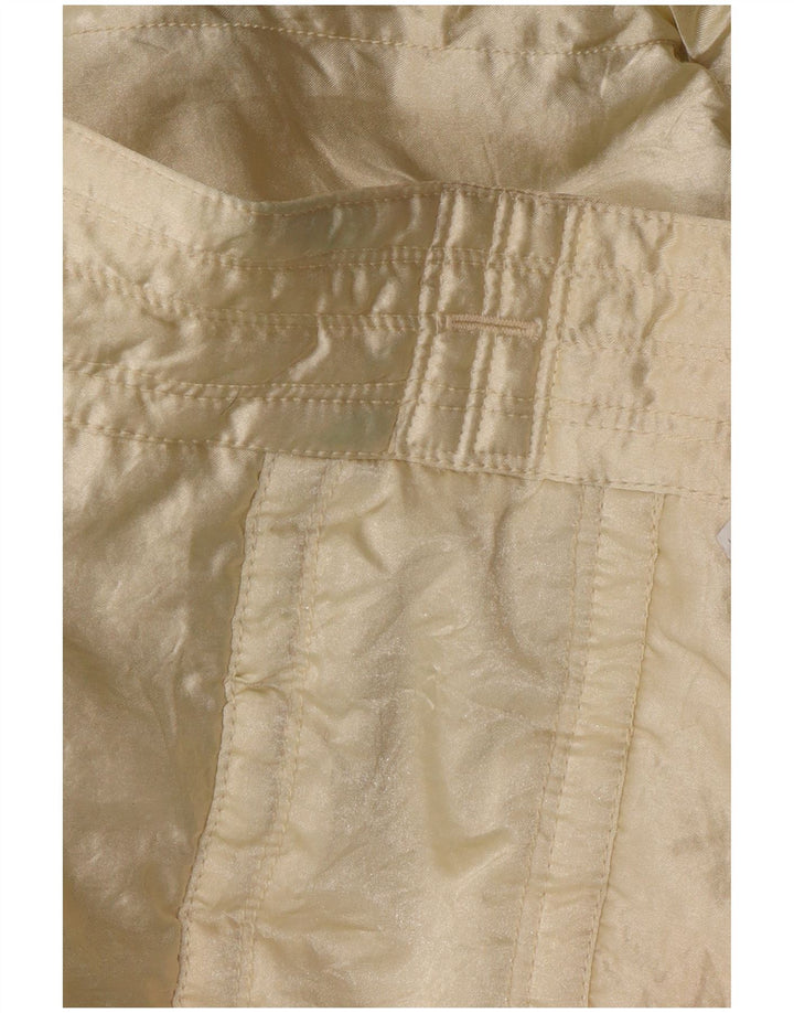 Casaco corta-vento feminino vintage com capuz e grandes dimensões UK 14 Nylon amarelo médio