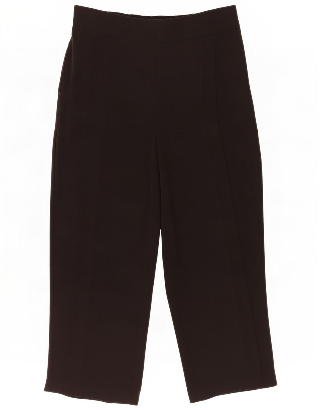 Calça feminina Zara com perna larga XL W32 L24 poliéster preto