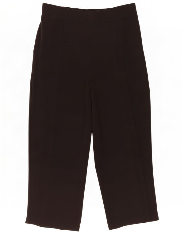 Calça feminina Zara com perna larga XL W32 L24 poliéster preto