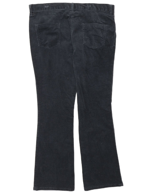 Calça feminina de veludo cotelê Marks & Spencer com cintura alta UK 16 grande W36 L31 Nav