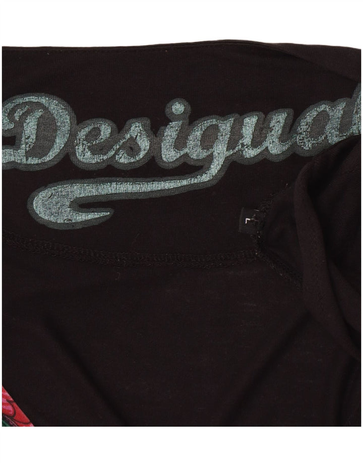 Blusa Batwing Feminina Desigual Top UK 16 Grande Preto Floral