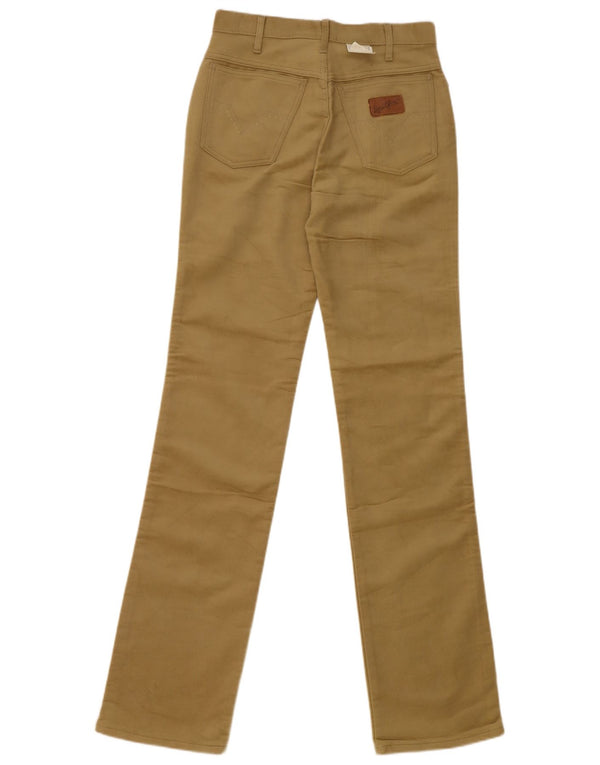 Calças casuais finas femininas vintage W29 L33 algodão bege