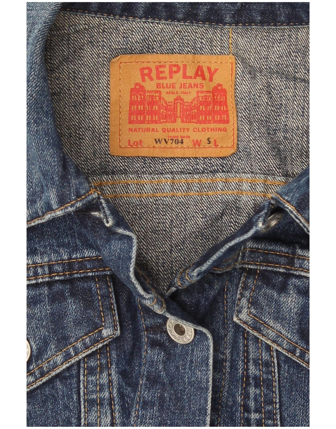Jaqueta jeans feminina Replay UK 8 algodão azul pequeno