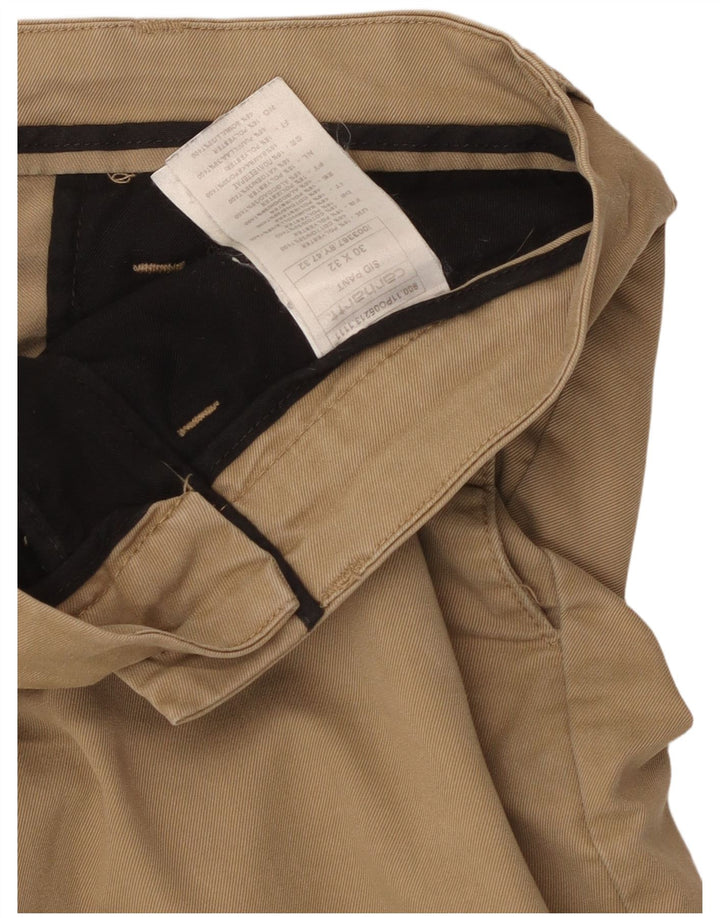 Carhartt Mens Slim Chino Calças W30 L32 Poliéster Bege