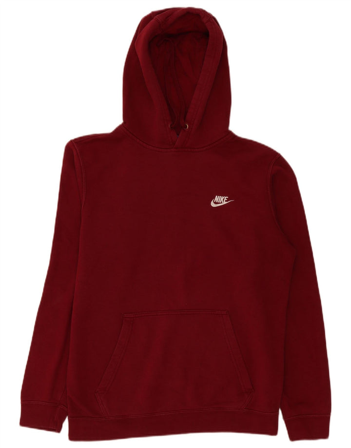 Nike Mens Hoodie Jumper Médio Algodão Borgonha