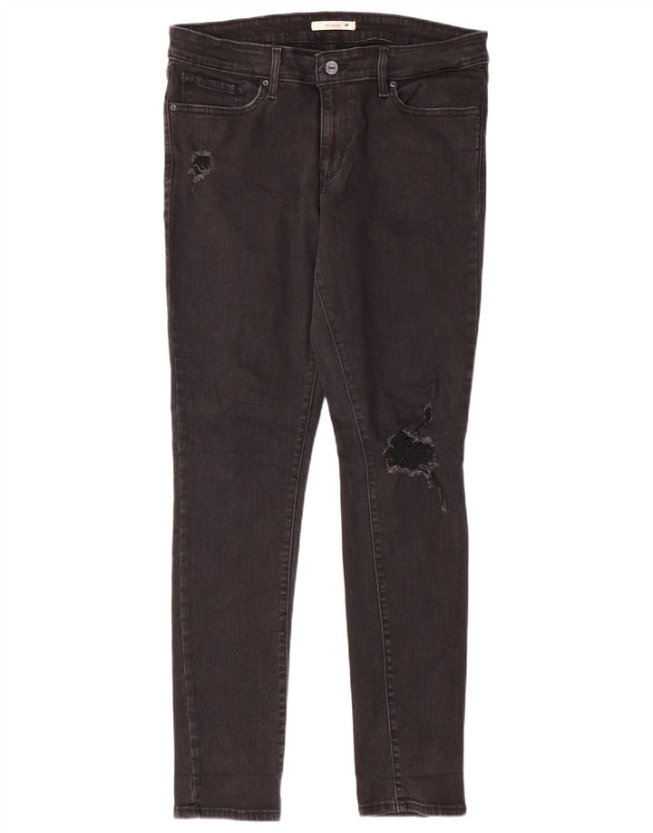 Calça jeans feminina LEVI'S 711 desgastada W30 L29 preta