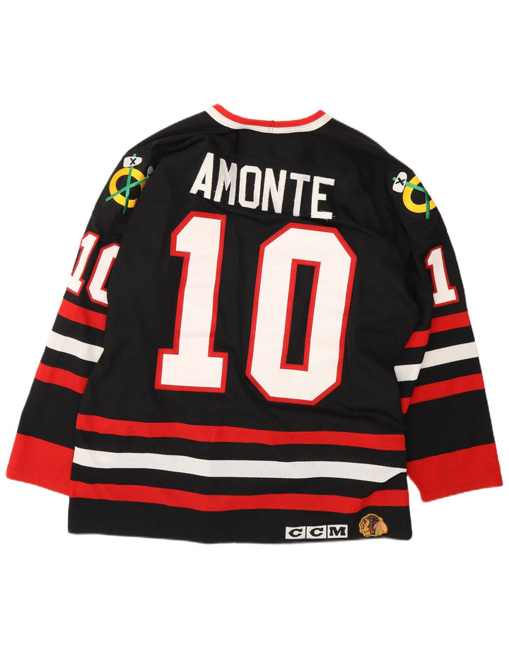 CCM NHL Masculino Chicago Blachawks Tonny Amonte 10 Jersey Top Grande Preto
