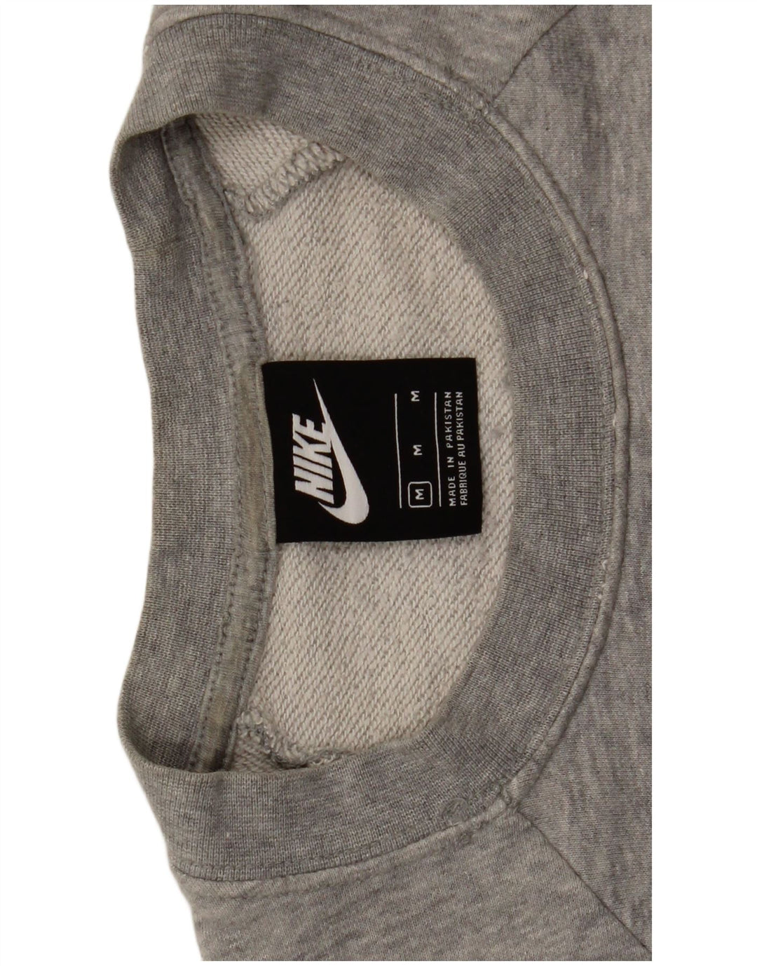 Nike feminino gráfico moletom jumper UK 14 médio cinza algodão