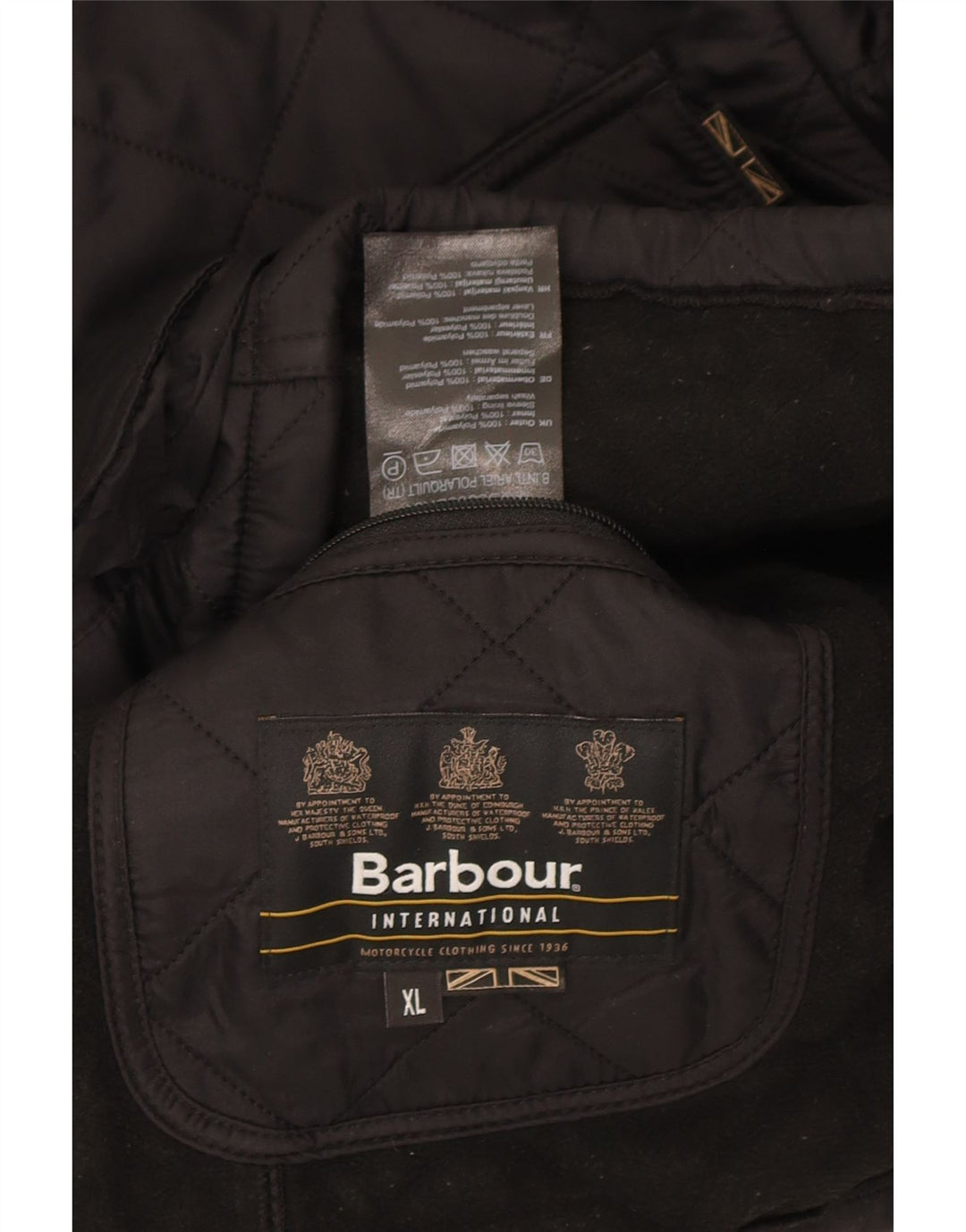 Jaqueta acolchoada masculina Barbour UK 42 XL poliamida preta