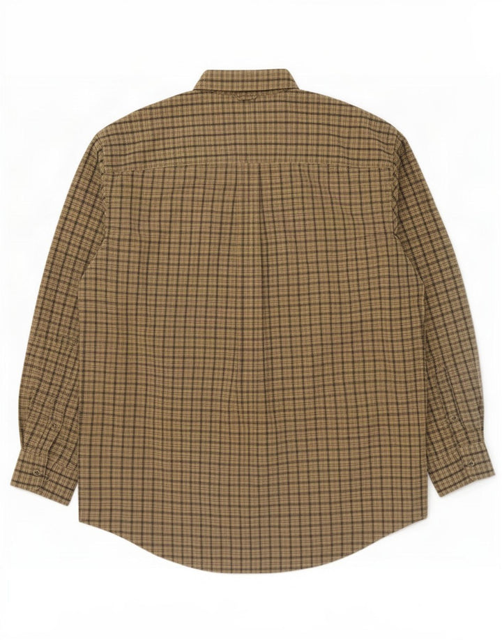 Camisa masculina Timberland grande xadrez cáqui algodão