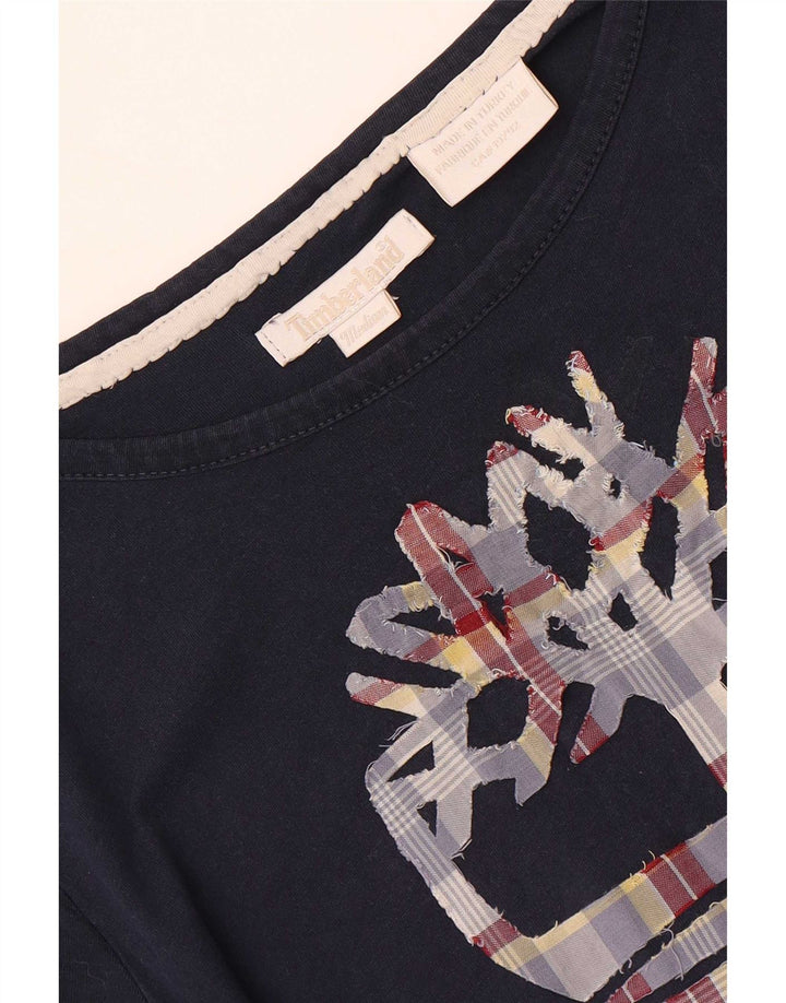 Camiseta gráfica feminina Timberland UK 12 médio azul marinho