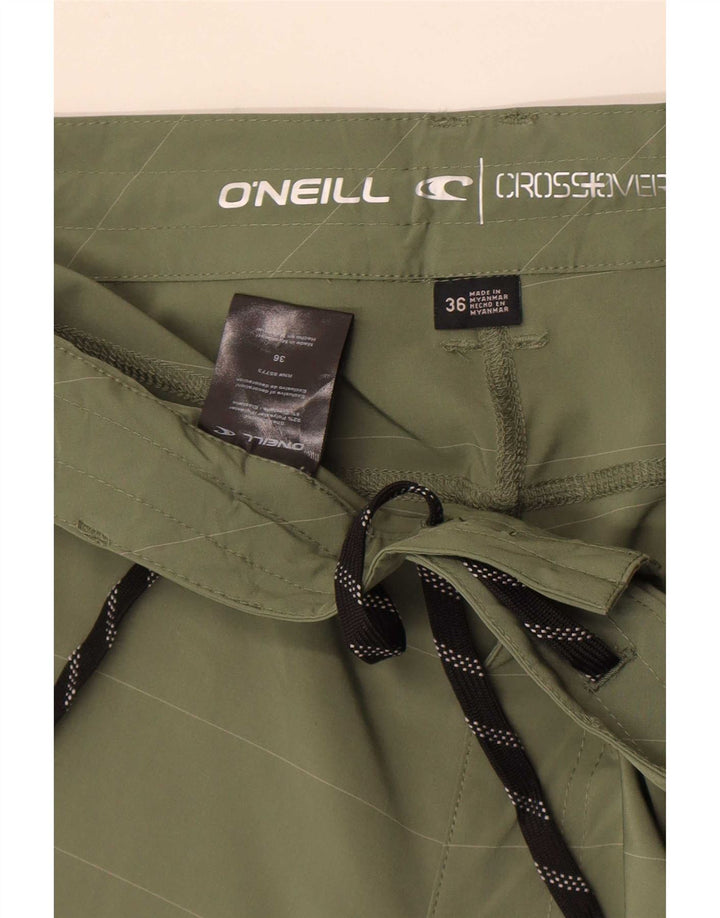 Shorts cargo masculino O'Neill W36 grande algodão listrado verde