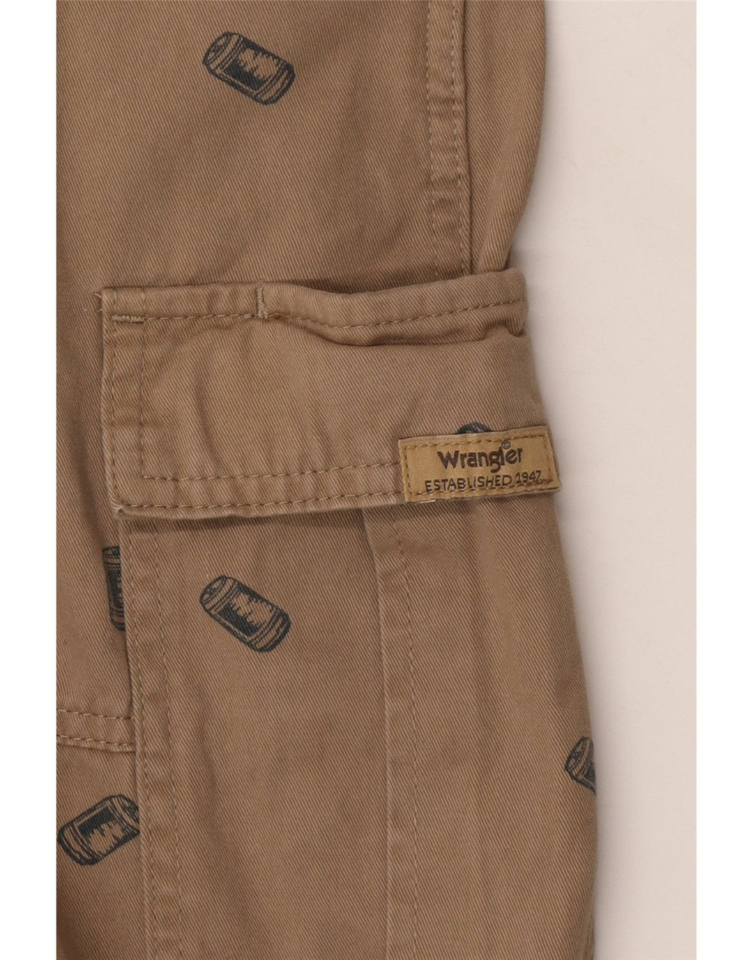 WRANGLER Mens Abstract Pattern Cargo Shorts W40 XL Brown Cotton Vintage Wrangler and Second-Hand Wrangler from Messina Hembry 