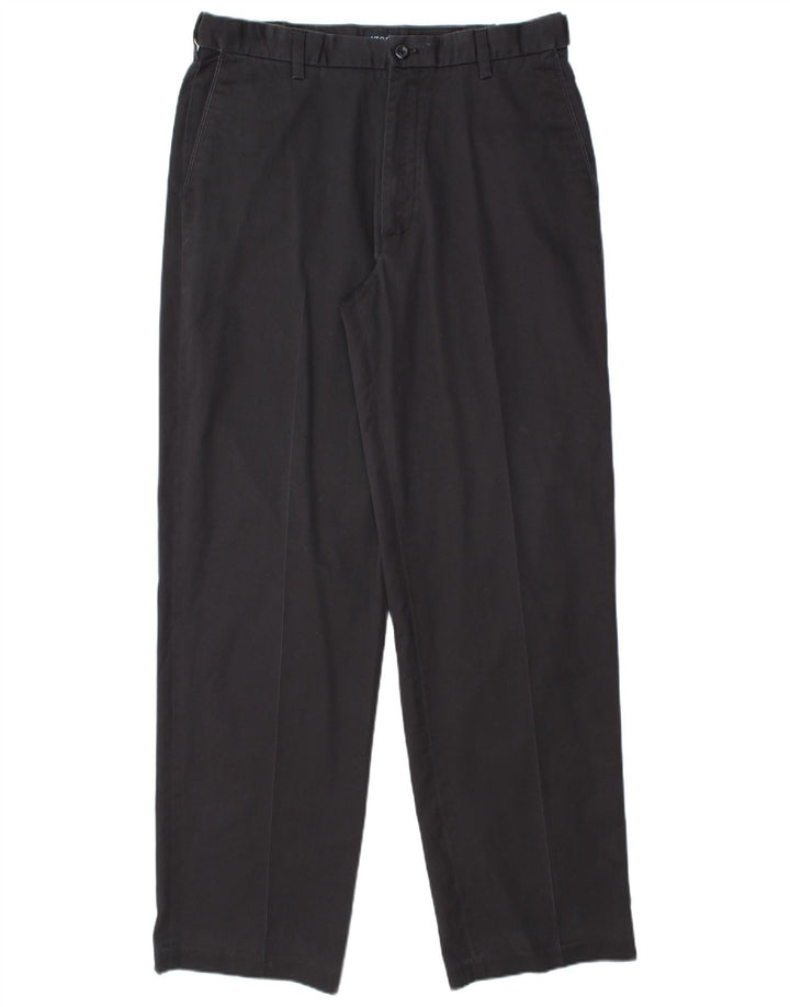 Calça chino reta masculina IZOD W34 L34 algodão azul marinho