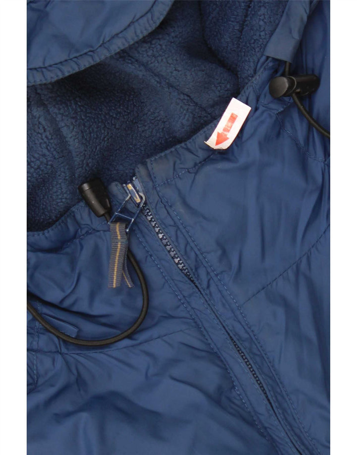 Jaqueta corta-vento masculina Puma com capuz UK 40 grande azul marinho