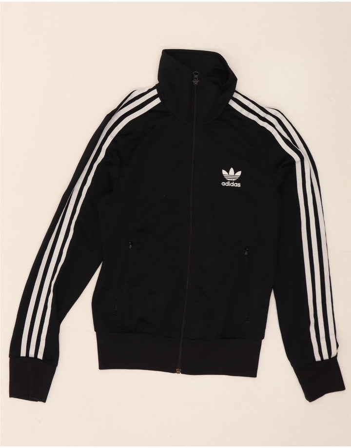 Adidas Womens Graphic Tracksuit Top Jacket UK 8 Pequeno Poliéster Preto