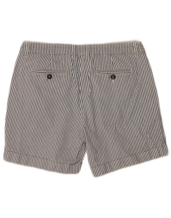 Shorts Chino feminino Boden UK 12 médio W30 algodão listrado azul