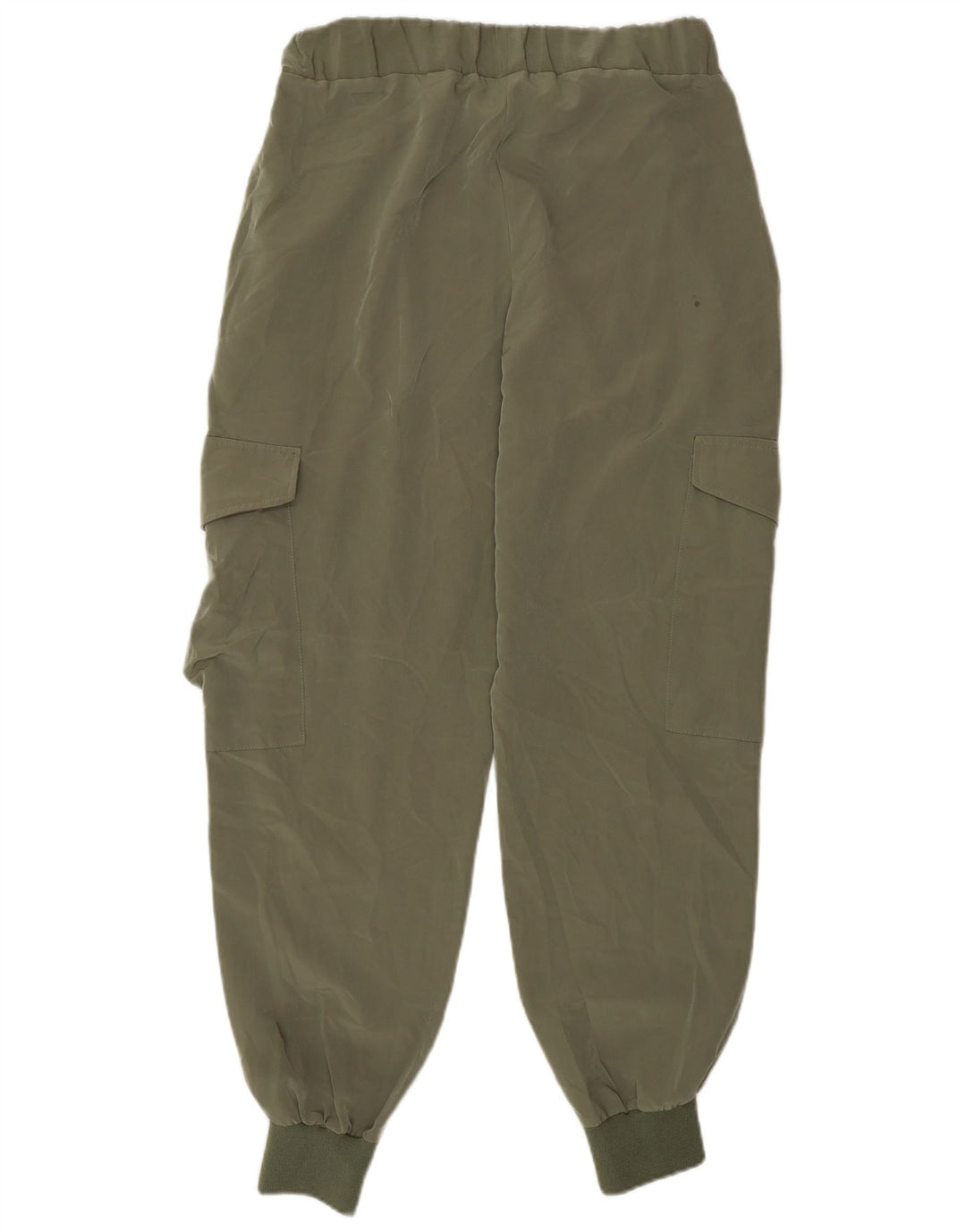 Zara Calça feminina joggers cargo pequena W28 L27 cáqui poliéster