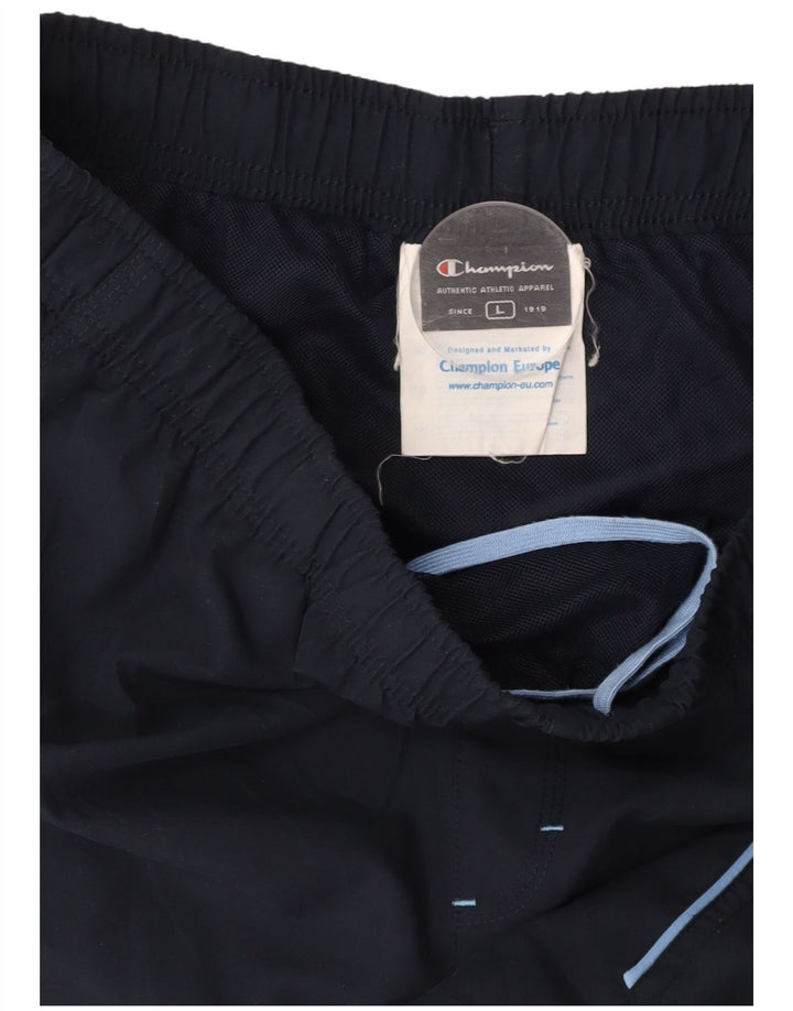 CHAMPION Mens Sport Shorts Large Navy Blue Polyester