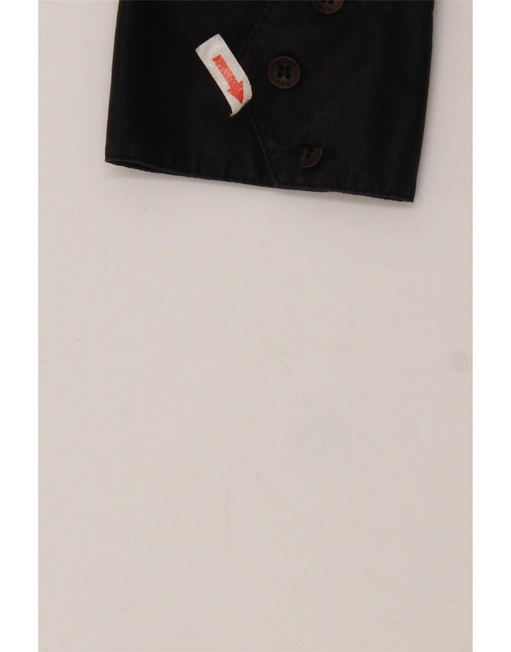 Camisa militar masculina G-Star pequena de algodão preto