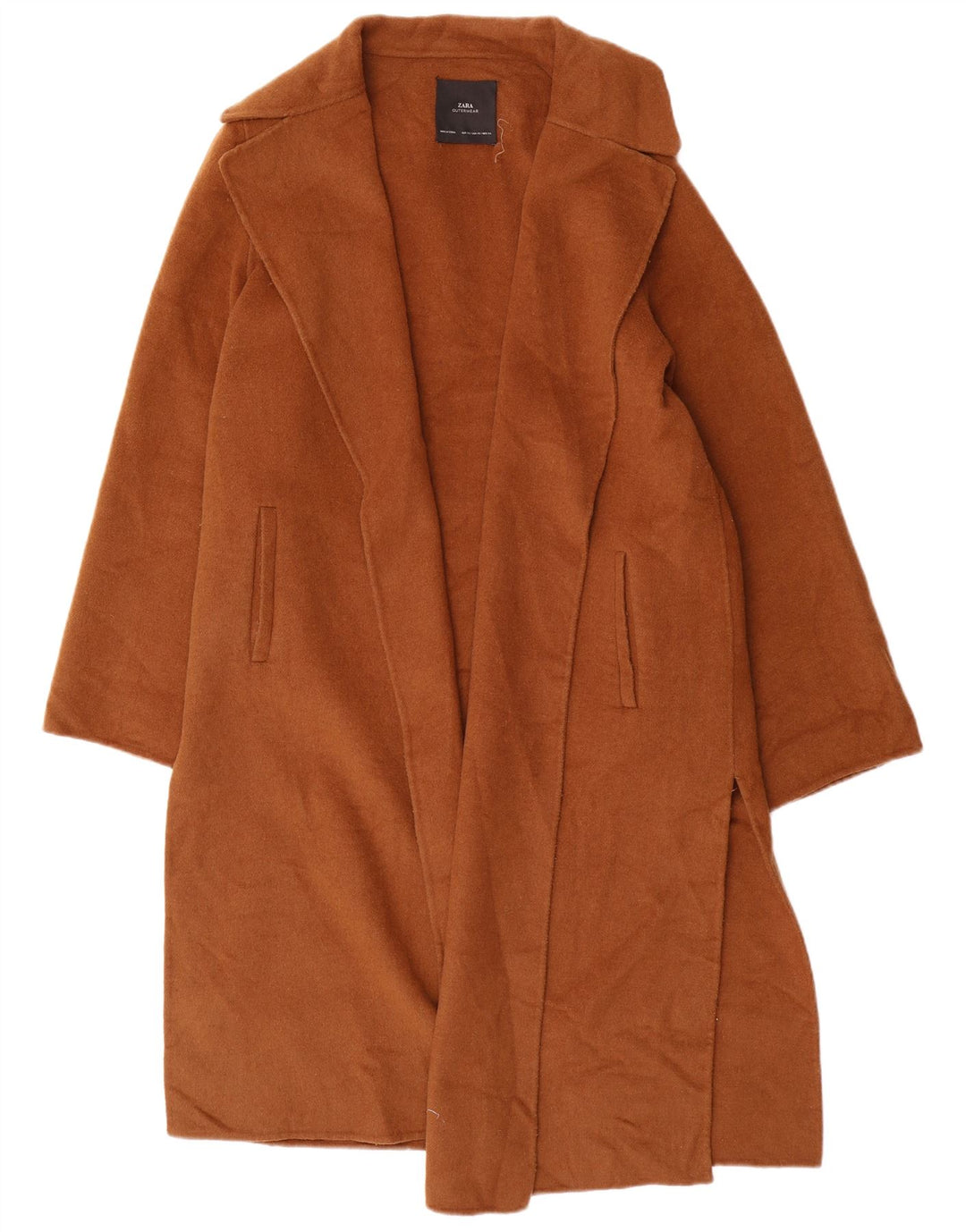 Sobretudo aberto oversized feminino Zara Reino Unido 6 XS lã marrom