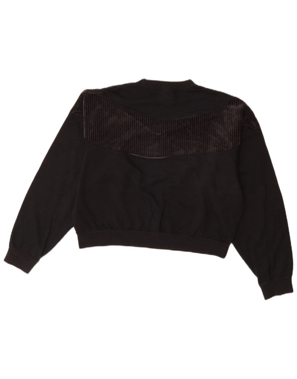 NIKE Womens Oversized Sweatshirt Jumper UK 10 Pequeno Algodão Preto