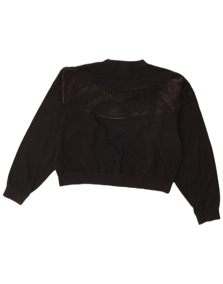 NIKE Womens Oversized Sweatshirt Jumper UK 10 Pequeno Algodão Preto