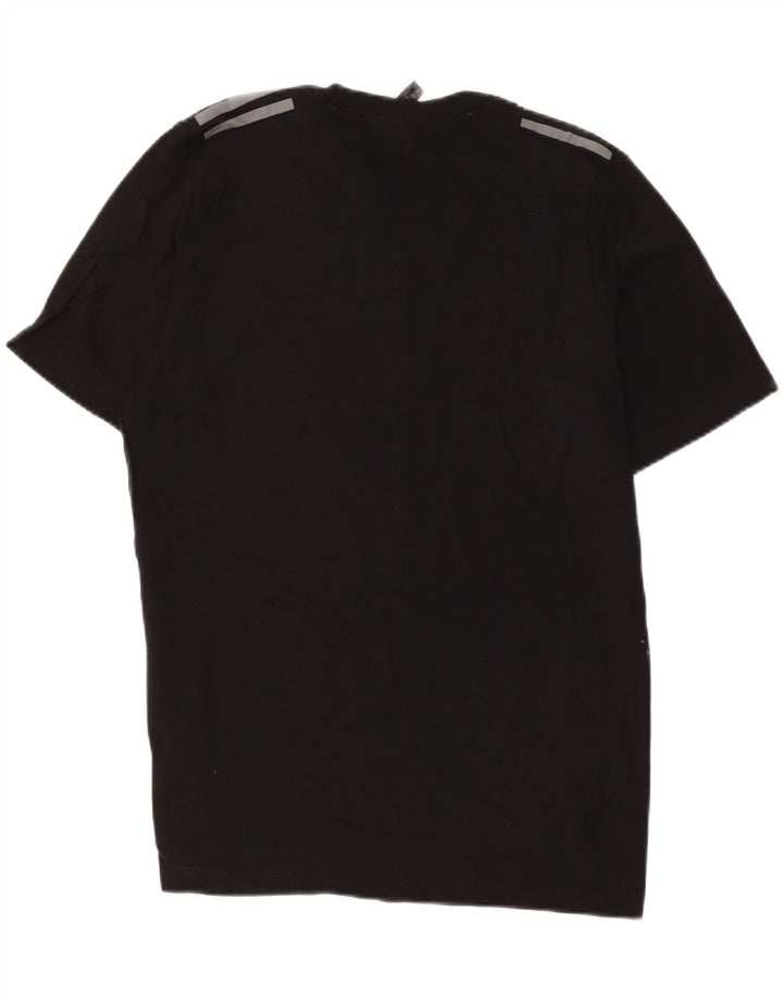 Adidas Mens Camiseta Top Médio Algodão Preto