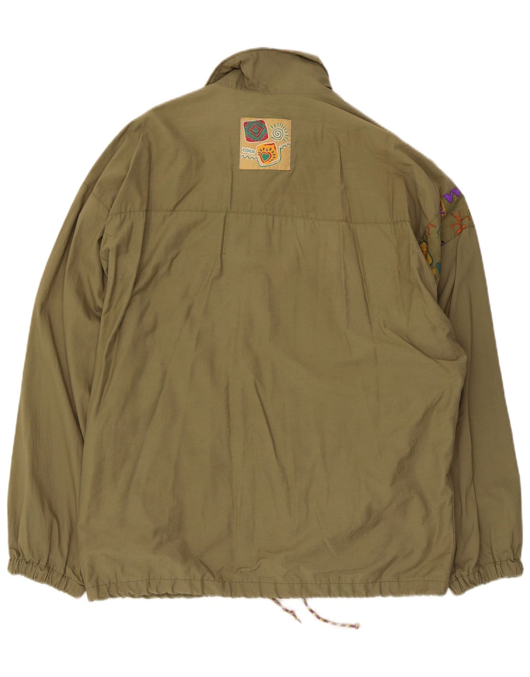Cider Mens Utility Jacket EU 46 Pequeno Algodão Geométrico Cáqui